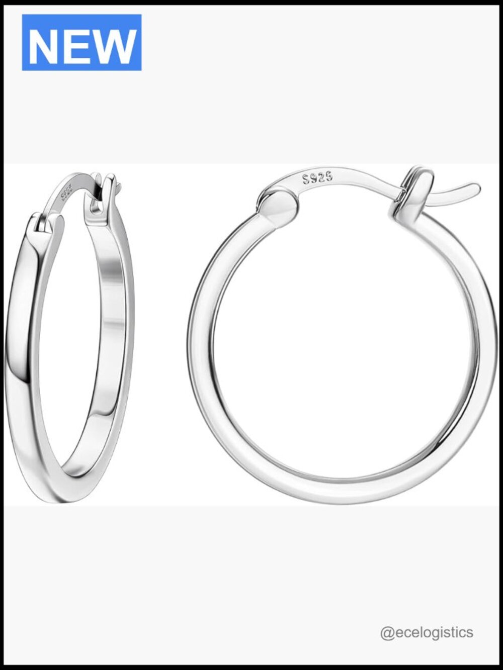 925 Sterling Silver Hoop Earrings Hypoallergenic 15mm 20mm 30mm 40mm